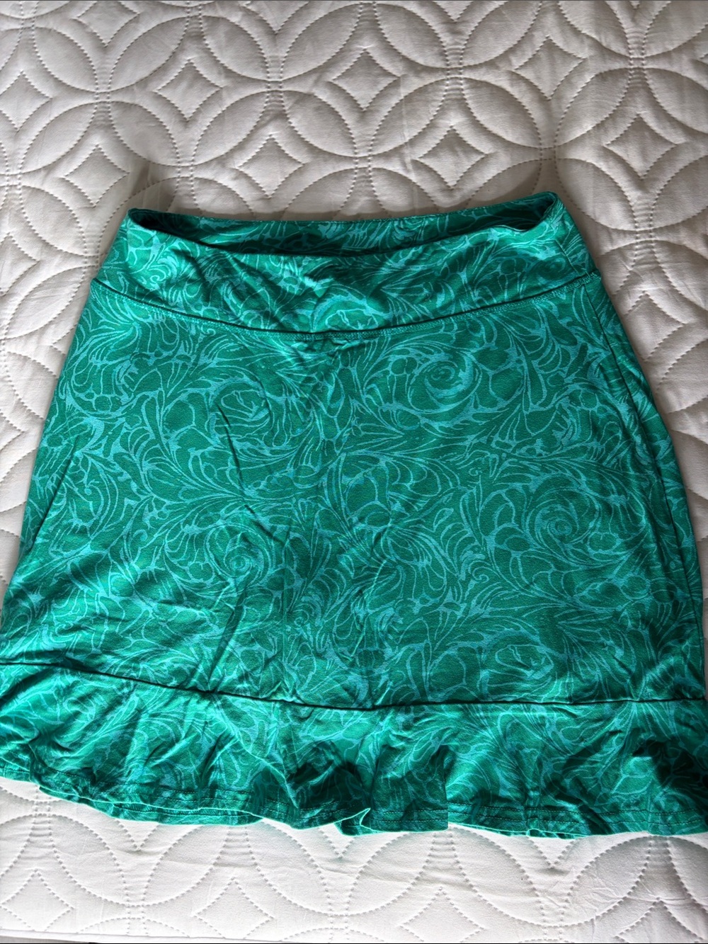 Women's Teal Floral Skort, 100% cotton